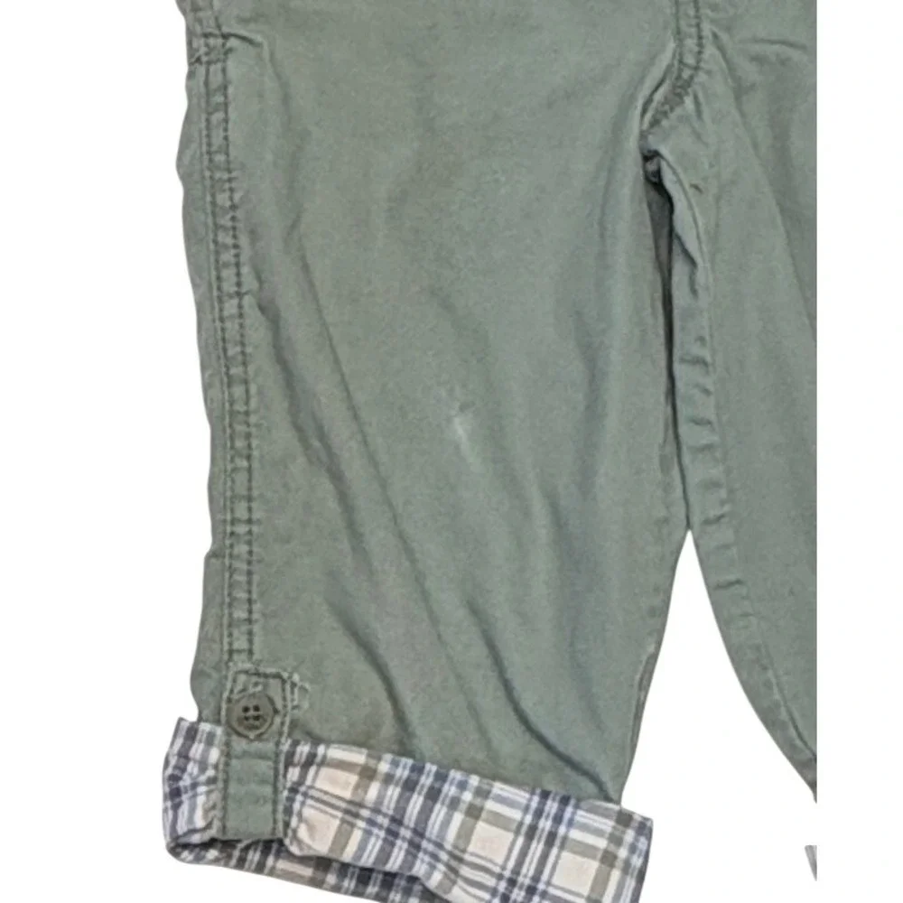 OshKosh B'gosh Olive Green Adjustable Tab Hem Overalls 4T Toddler Casual